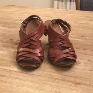 GUC Franco sarto strappy brown leather sandals